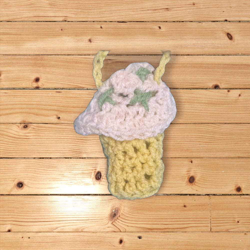 Handmade crochet acorn bag